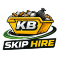 KB Skip Hire Glasgow logo featuring a yellow skip filled with waste and bold black and yellow text.